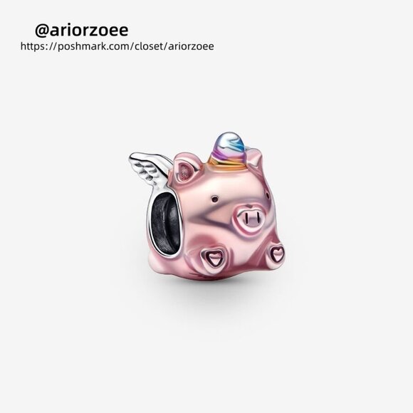 Pandora Flying Unicorn Pig Charm|Pendant - Picture 1 of 2